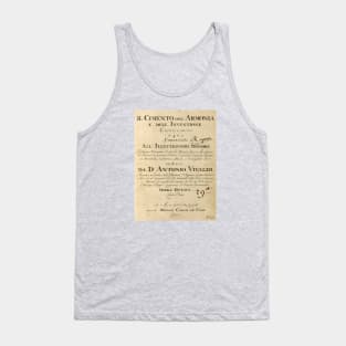 Vivaldi | Original handwritten cover by Antonio Vivaldi | The four Seasons Tank Top